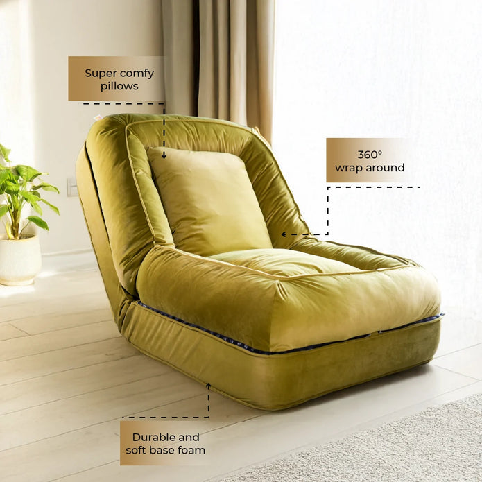 Natron floor sofa bed comes with multiple features.