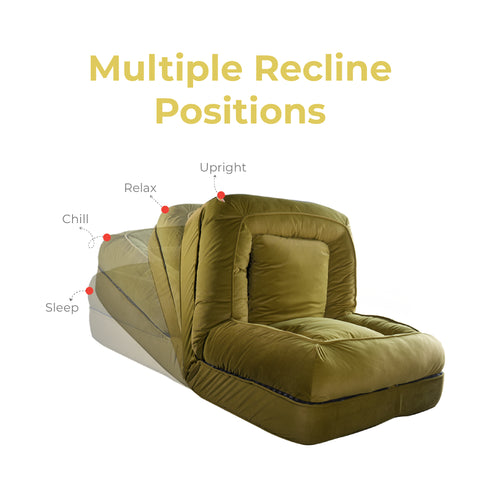 Natron sofa bed offers multiple recline positions for optimum comfort.