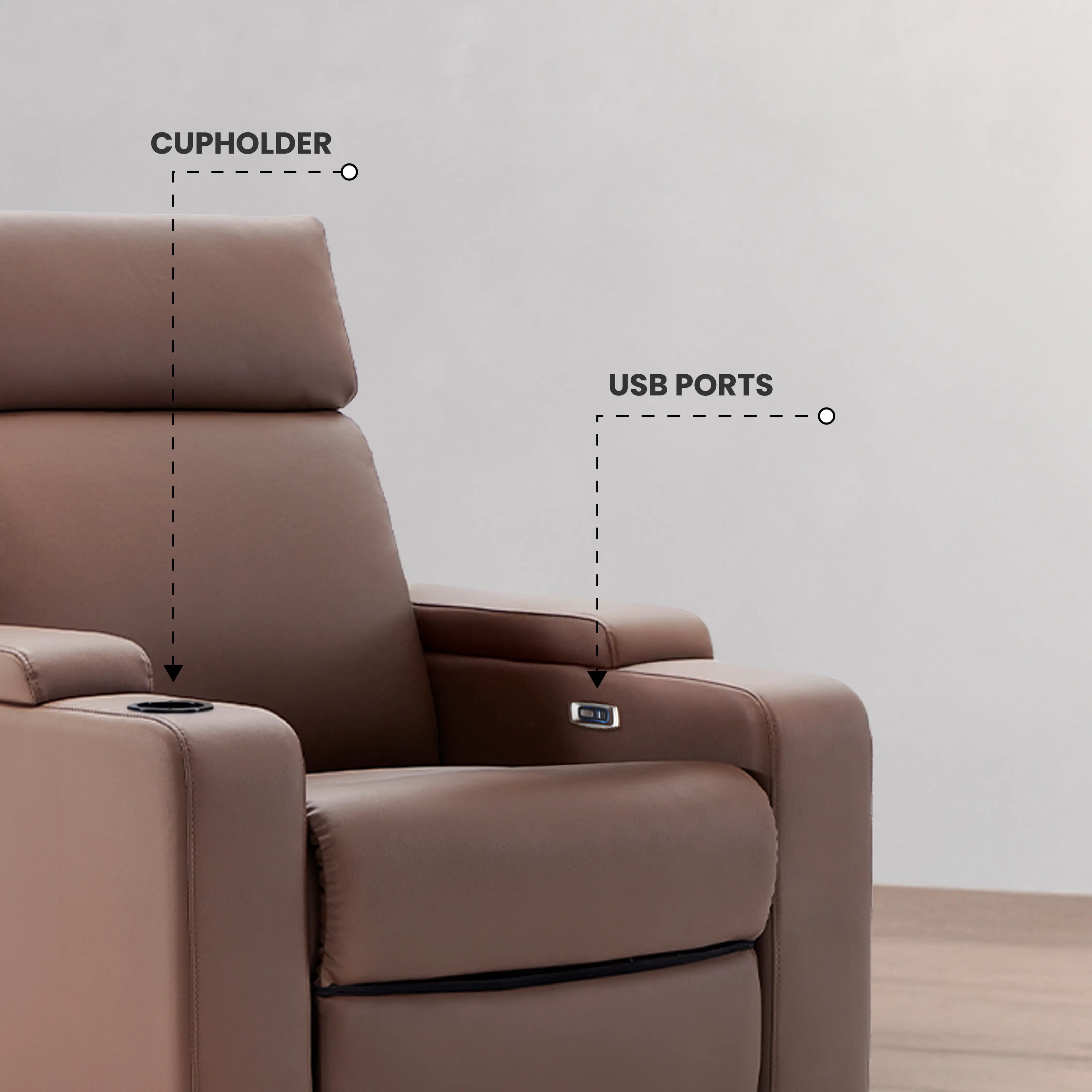 Neon Lite | Affordable 1 Seater Powered Recliner Chair With German Motors and Zero Wall Mechanism