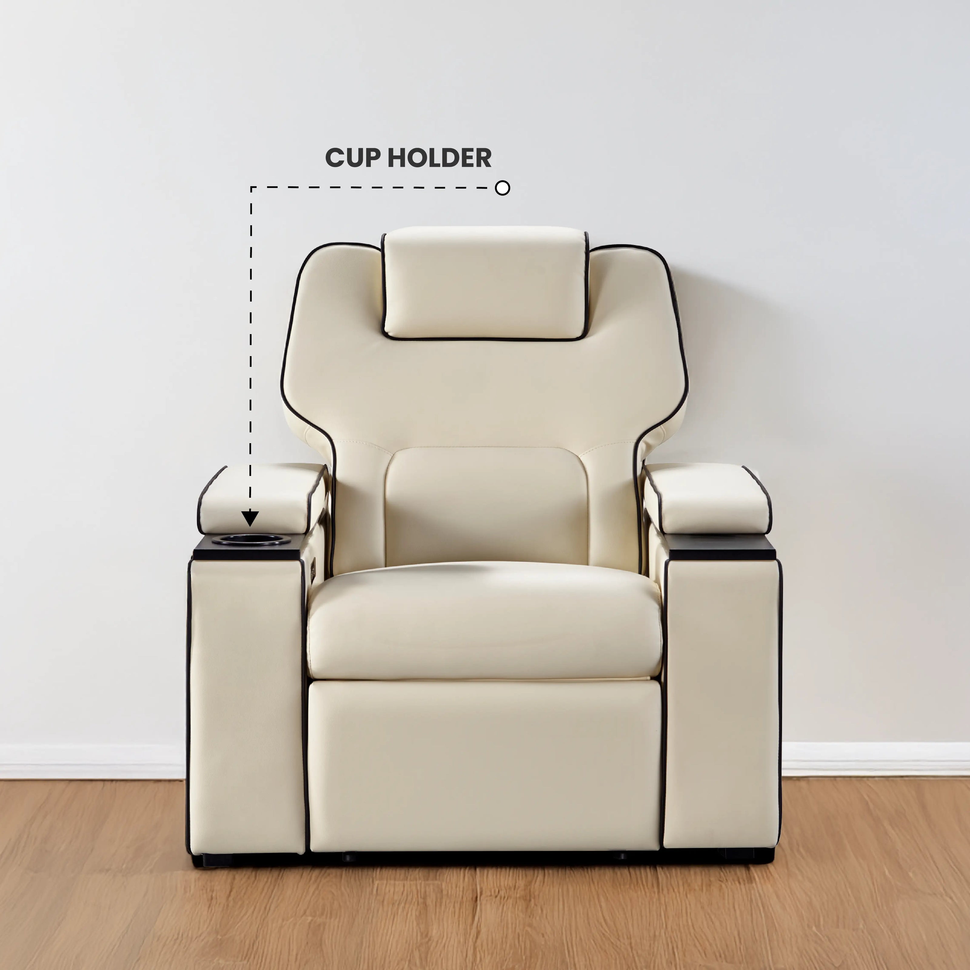 Platinum 1 Seater Powered Recliner Chair with Dual Motor (Headrest & Backrest Adjustment) | Electric Single Seater Recliner by Atom Seating™ Home