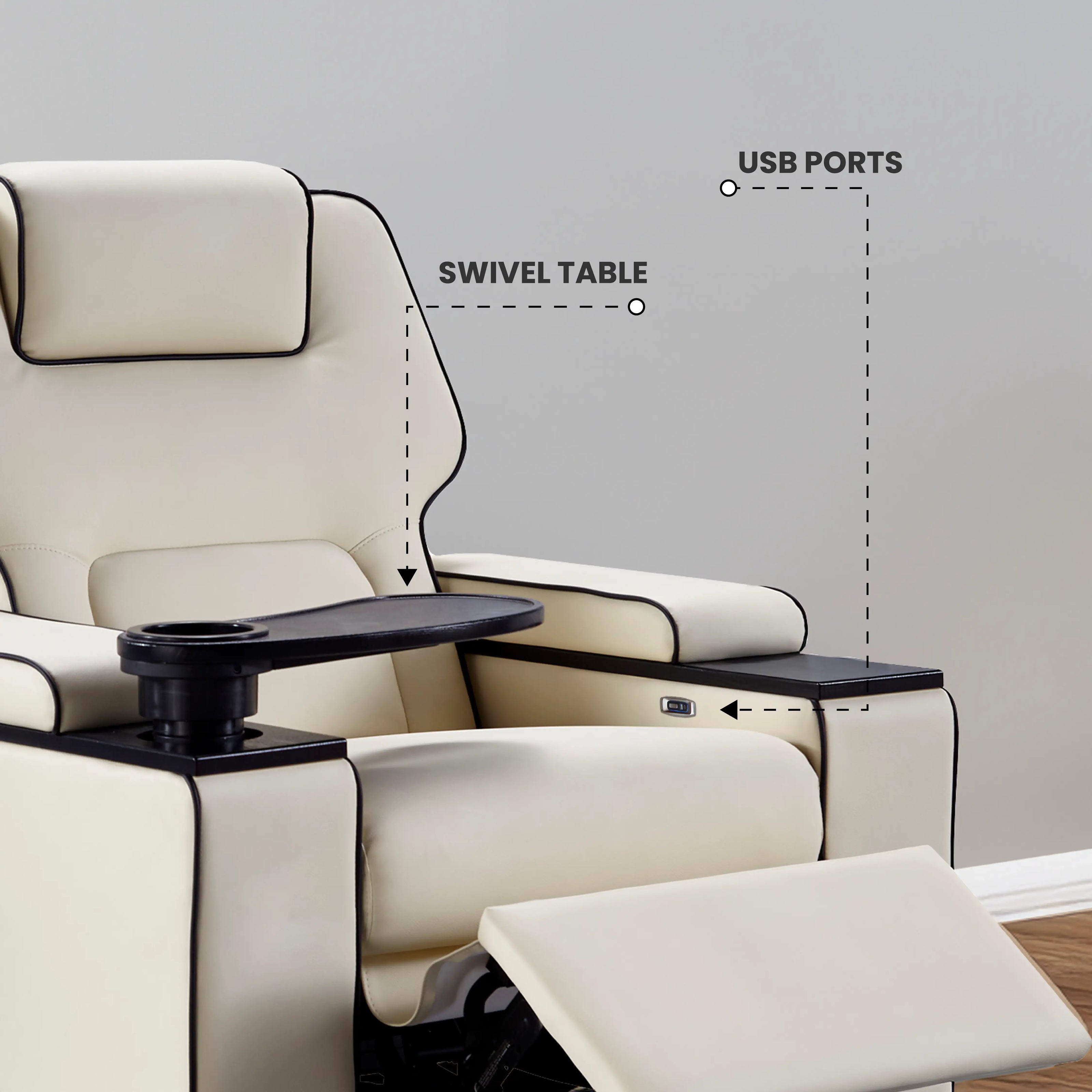 Platinum 1 Seater Powered Recliner Chair with Dual Motor (Headrest & Backrest Adjustment) | Electric Single Seater Recliner by Atom Seating™ Home
