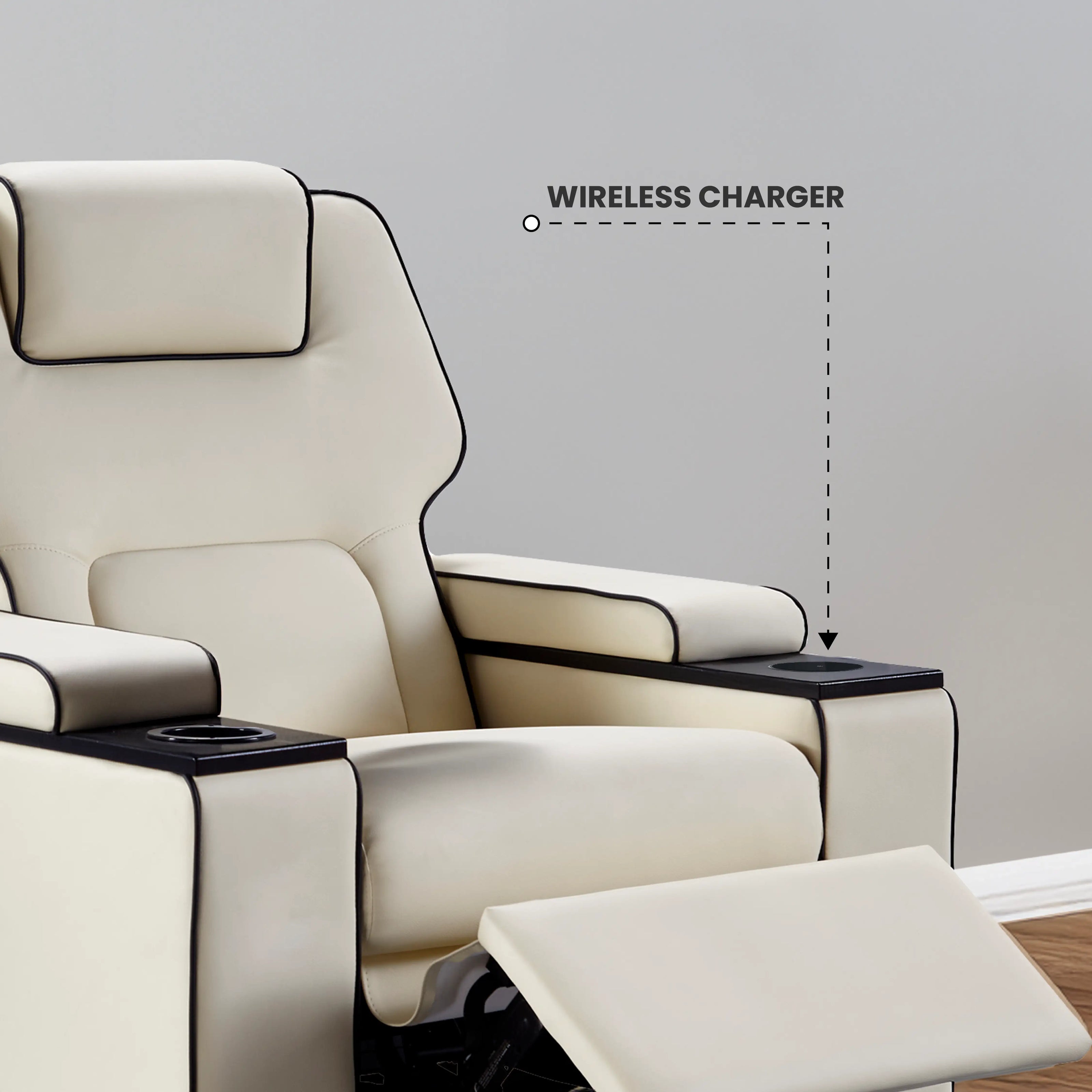 Platinum 1 Seater Powered Recliner Chair with Dual Motor (Headrest & Backrest Adjustment) | Electric Single Seater Recliner by Atom Seating™ Home