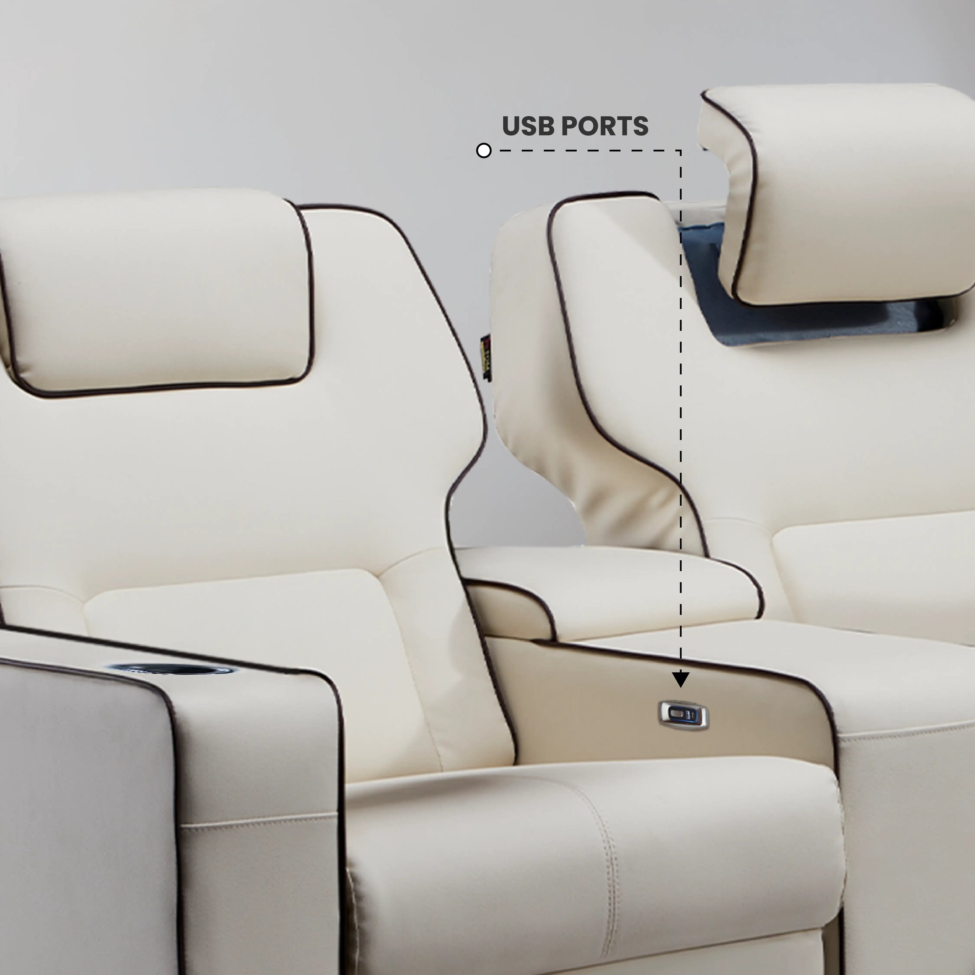 Platinum 2 Seater Motorized Recliner Sofa With USB Ports | Dual Motor | Atom Seating™ Home