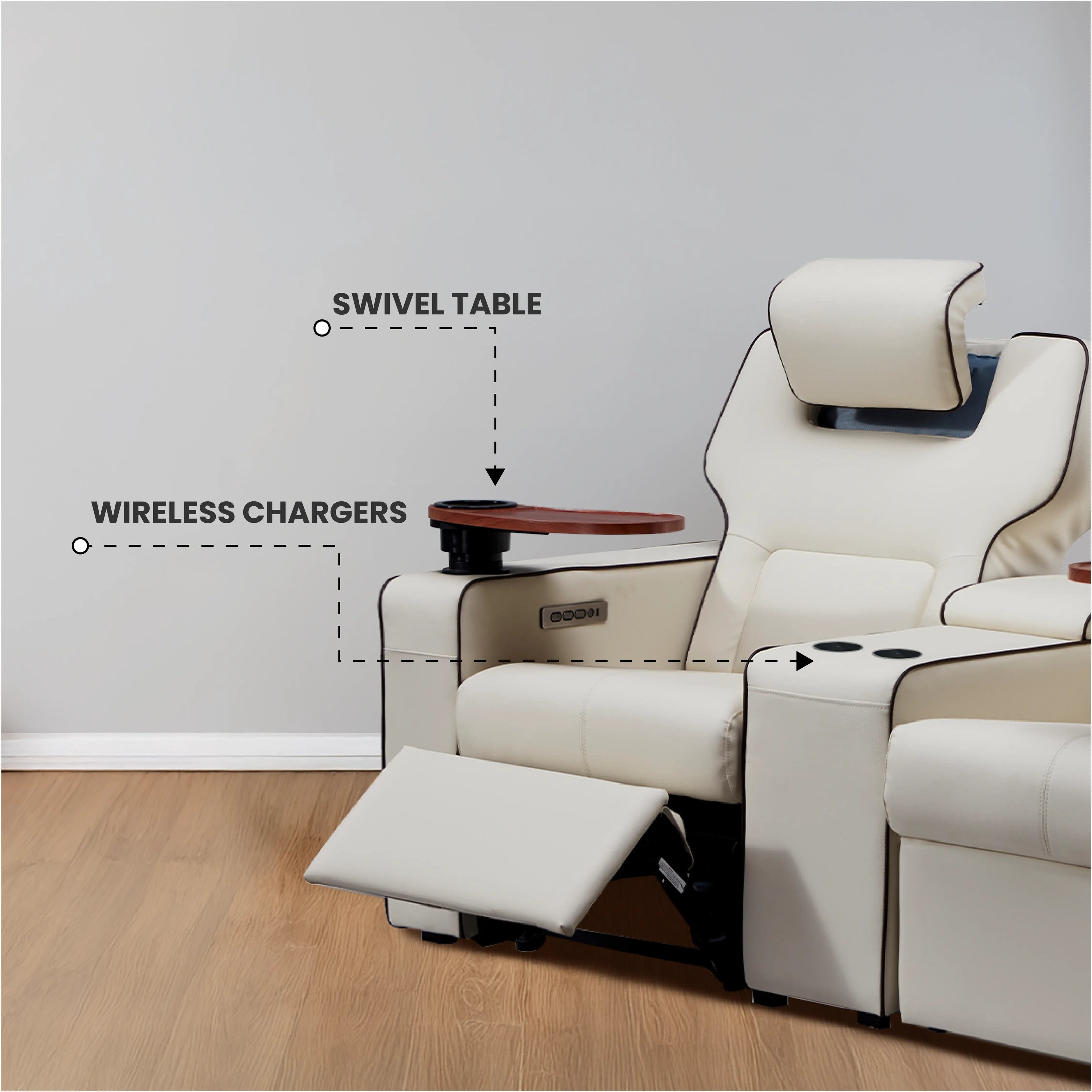 Platinum 2 Seater Motorized Recliner Sofa With USB Ports | Dual Motor | Atom Seating™ Home