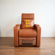 Magnesium power recliner with massager front profile.