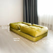 Barium – Floor Sofa Bed/Human Dog Bed | 3-in-1 Convertible Sofa Bed Chair | Mustard