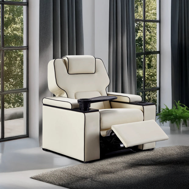 Platinum 1 Seater Powered Recliner Chair with Dual Motor (Headrest & Backrest Adjustment) | Electric Single Seater Recliner by Atom Seating™ Home